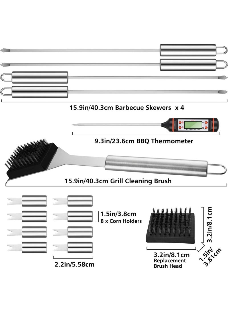 Complete 34PCS Barbecue Tool Kit | Premium Stainless Steel BBQ Set in Storage Bag - Image 3